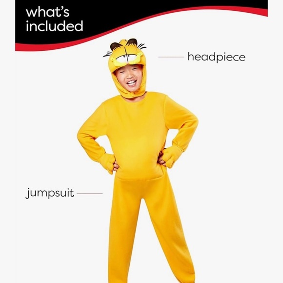 Rubies Child's Garfield Costume Jumpsuit and Headpiece - Picture 2 of 5